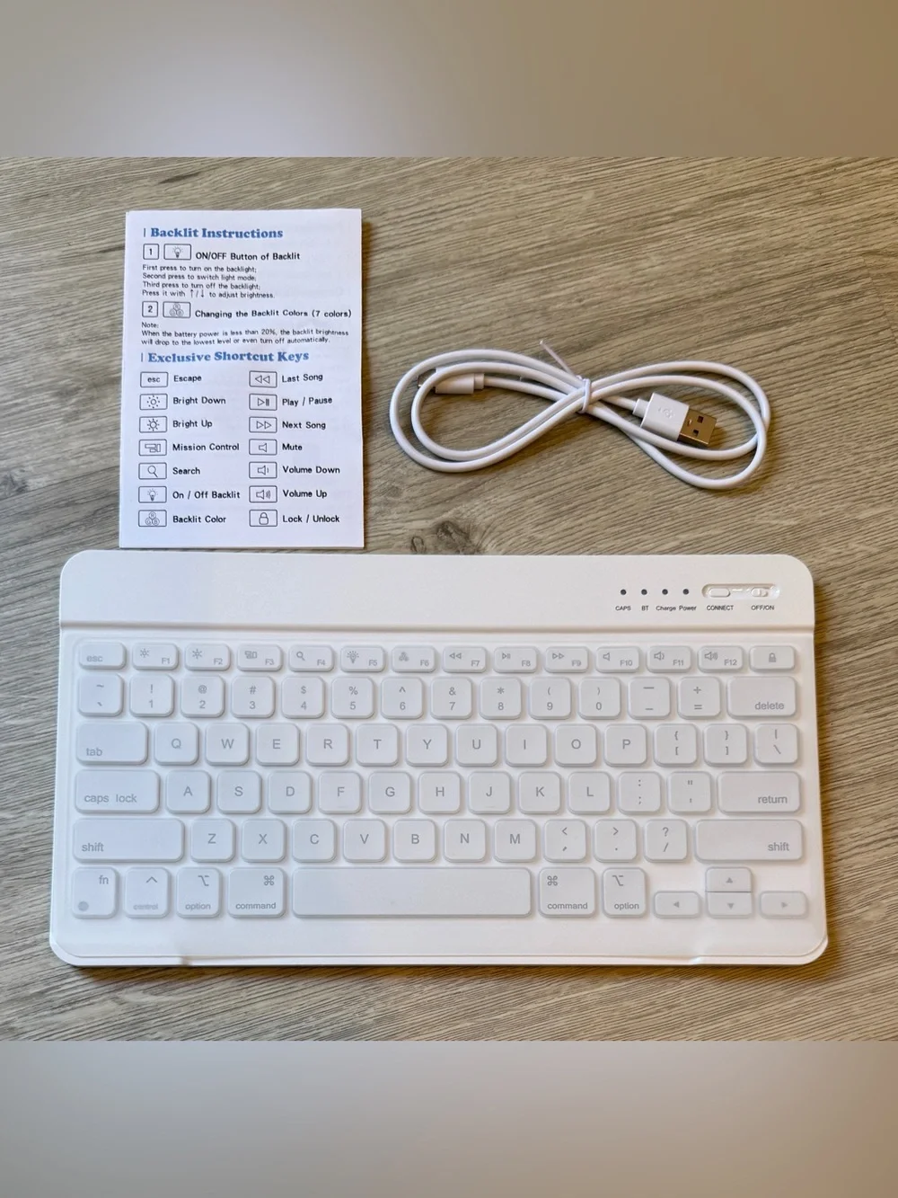 7 Color Backlit Mac Keyboard Ultra Slim Bluetooth Wireless Keyboard Apple USB-C